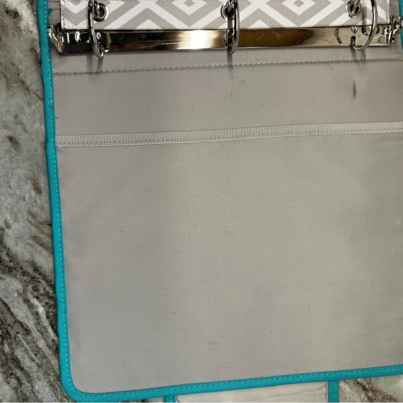 Pottery Barn PB Teen Gear-Up Gray Preppy Diamond Homework Holder Binder Emma - Picture 8 of 10